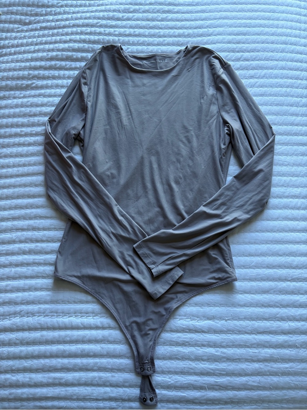 Abercrombie & Fitch Long Sleeve Bodysuit - Purplish Gray